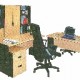 Meja Kantor Daiko 1 Biro + 1/2 Biro + Locker Beech